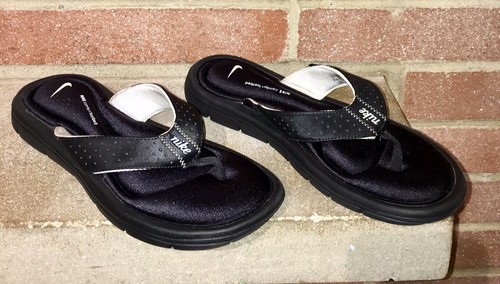 NIKE COMFORT FOOTBED THONG SANDALS FLIP FLOP SHOES BLACK WOMENS SIZE 7