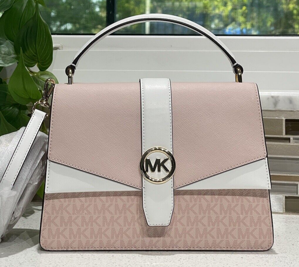 MICHAEL KORS GREENWICH MEDIUM FLAP SATCHEL SHOULDER BAG