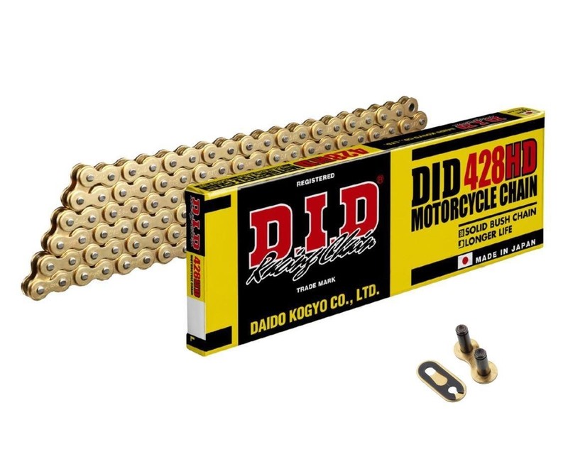Did Motorrad Standard-Kette Hd Gold 428 Teilung 136 Glieder Offen Clipschloss