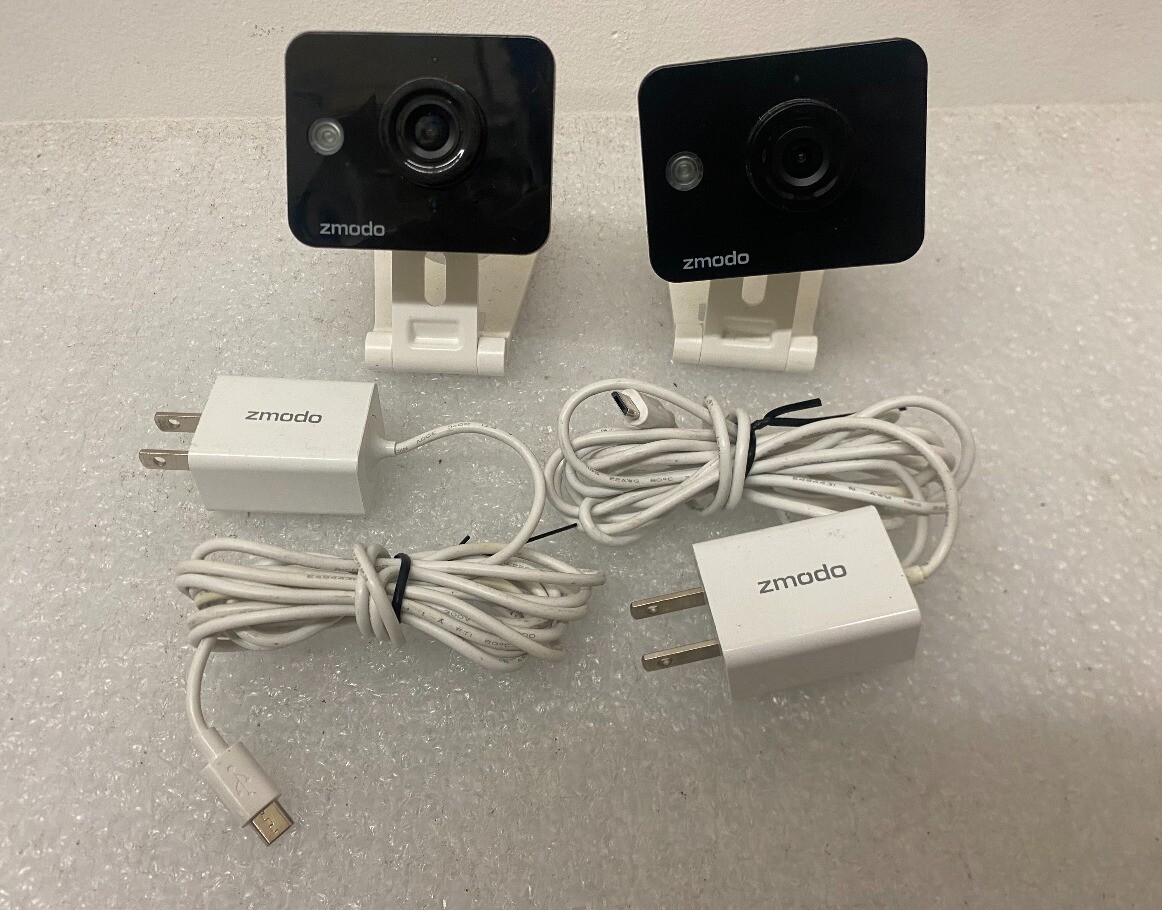 Lot (2) Zmodo ZH-IXY1D Mini Indoor WiFi Wireless Home Security Camera System