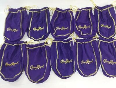 Lot of 10 Crown Royal 9'' Purple Drawstring Bags Medium size