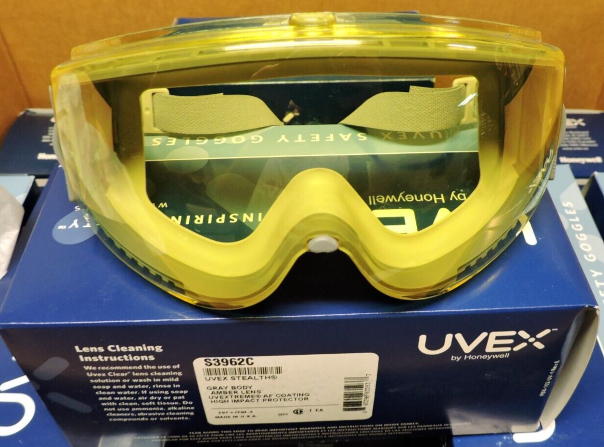 Uvex Stealth Safety Goggle S3962C, Polycarbonate, Amber, Anti-Fog