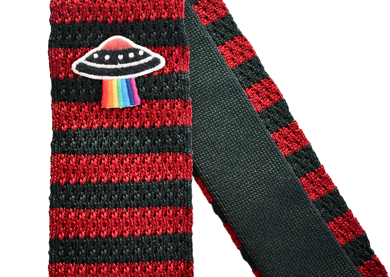 🆕️ Authentic GUCCI Green Red STRIPE UFO PATCH 100% SILK