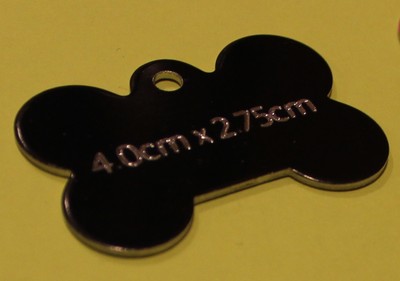 CUSTOM PET TAG BONE (4.0CM) ID DOG TAGS 2-SIDE PERSONALIZED DIAMOND ENGRAVED  