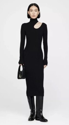NWT $400 Anine Bing Victoria dress XS Black