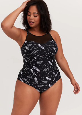 Torrid Harry Potter Swim Swimsuit Black Wireless NWT New 5X