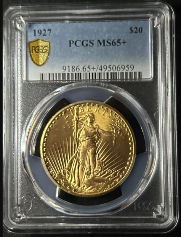 1927 PCGS MS65+ $20 St Gaudens Gold Double Eagle