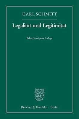 Carl Schmitt | Legalität und Legitimität | Taschenbuch | Deutsch (2012) | 98 S.