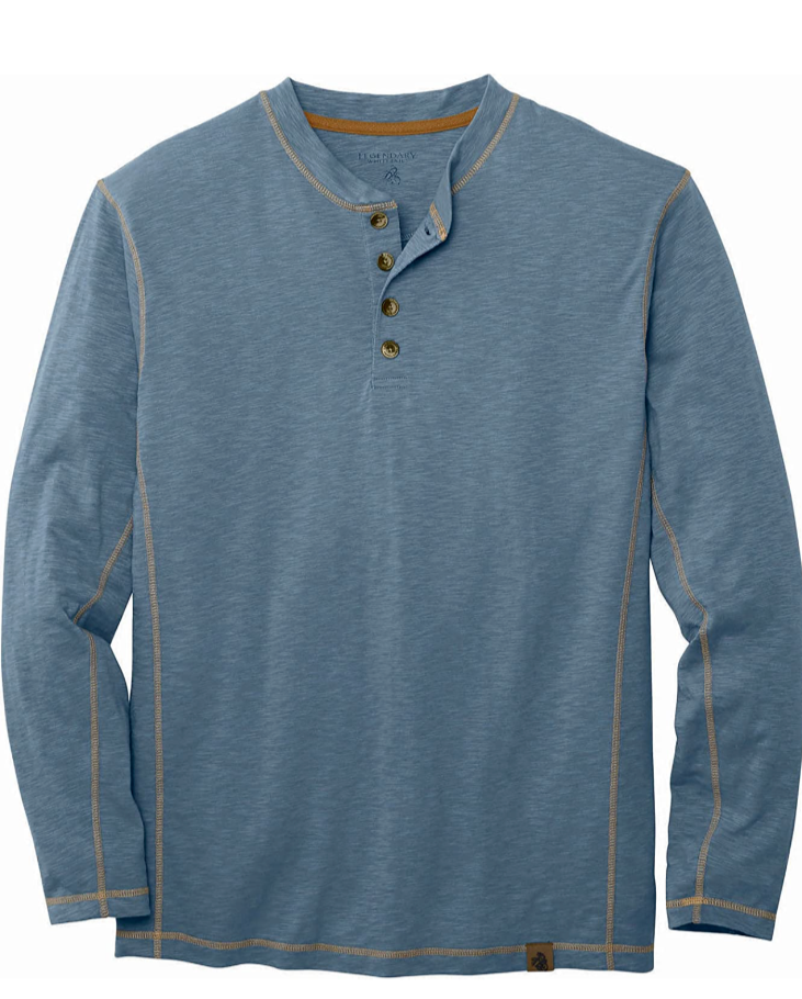 's Maverick Slub Henley Shirt Size 2xl  Blue Mirage