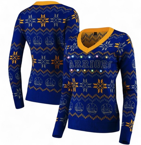 [STA0518-00001W] ЖЕНСКИЙ СВИТЕР С V-ОБРАЗНЫМ ВЫРЕЗОМ FOCO NBA GS WARRIORS LIGHT UP UGLY