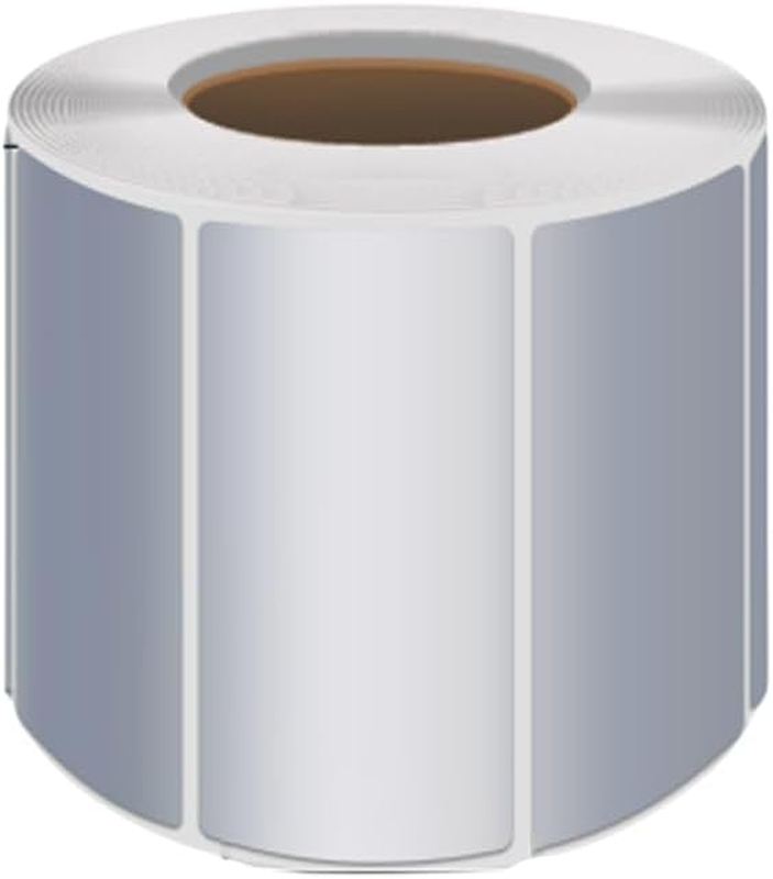 Silver PET Sticker Labels - Waterproof Self-Adhesive Thermal Transfer Labels for