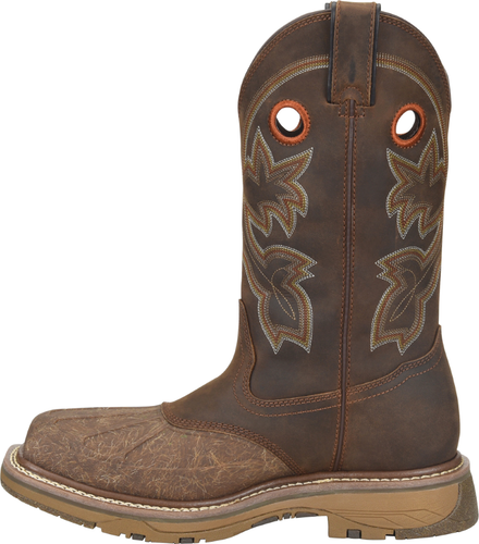 Pre-owned Double-h Boots Men's 13” Carols Workflex Composite Toe Waterproof Roper Work In Light Brow