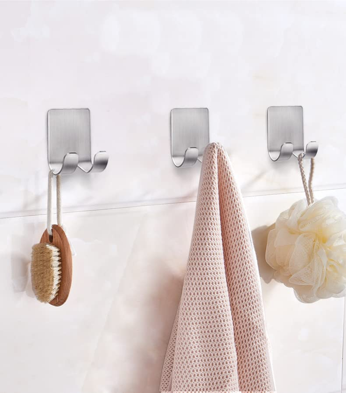 Holder for Shower, Shaver Holder Hanger Wall Adhesive  Hooks  Steel-4 Packs