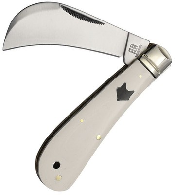 Rough Ryder Arctic Fox Hawkbill Folding Knife Stainless Blade Micarta Handle