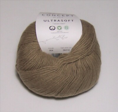 10 balls of Katia Concept ULTRASOFT 100% Cotton Certified Organic yarn #64 BROWN
