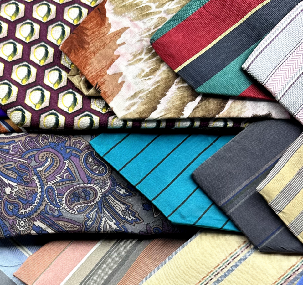 50 Mens Ties Neckties Lot Quilters Crafts Quilting Fabric Hobby Arts Mixed
