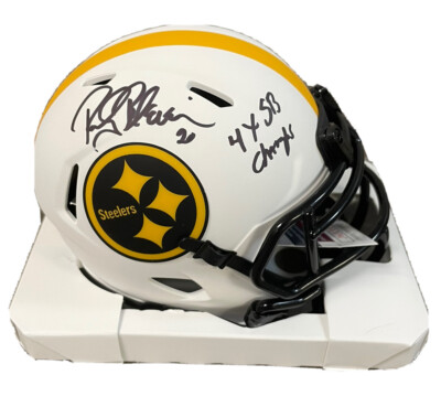 Rocky Bleier 4xSB Champ Signed Pittsburgh Steelers Lunar Eclipse Mini Helmet JSA