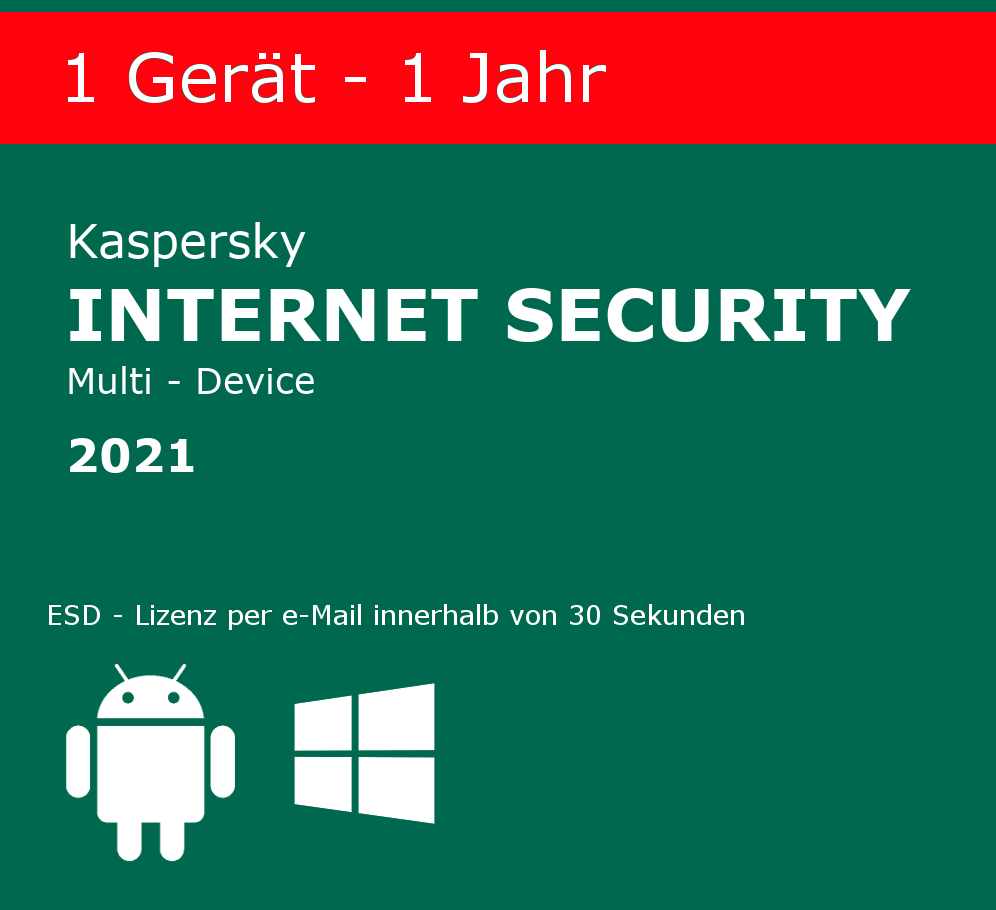 Kaspersky Internet Security 2021 1 PC / 1 Jahr !NEU! !Deutsch! mit Rechnung