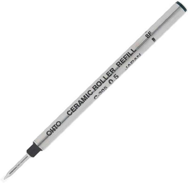 Ohto Ceramic Roller Water-Based Refills C-305, Black Ink, Metal Body Fine Point