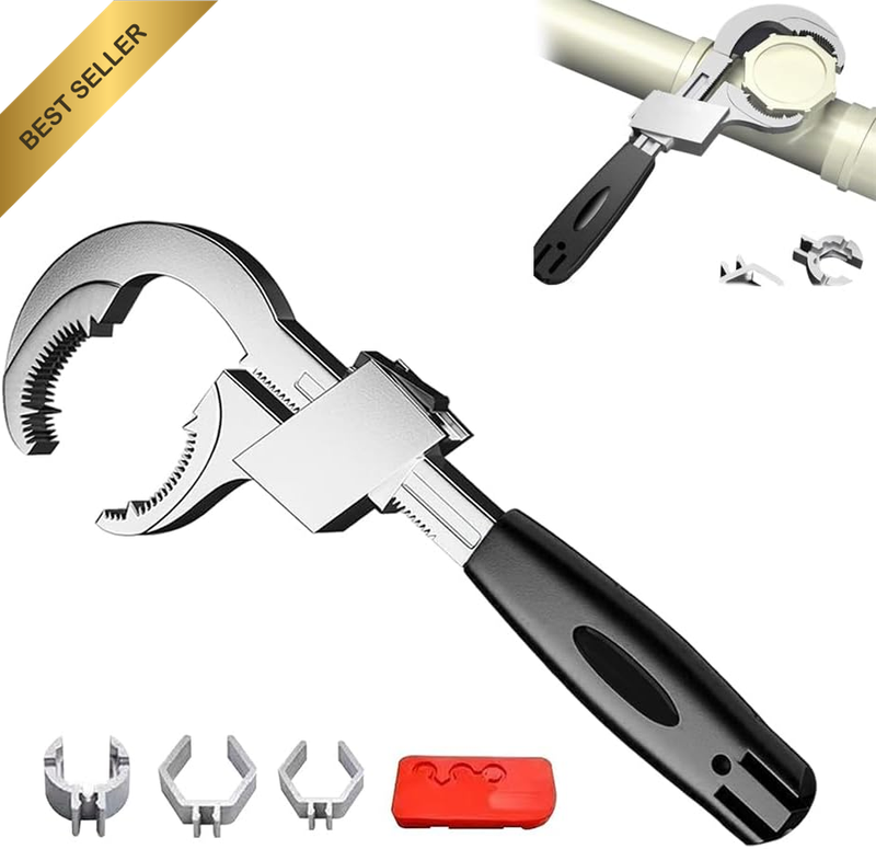 Universal Wrench,Multi-Functional Hand Tool,With Abs Handle and 3 Accessories,Fo