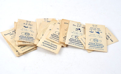 Vintage NOS Lot of 15 ONYX-Steel Mainsprings Swiss Watch Spring GRUEN ETA SCHILD