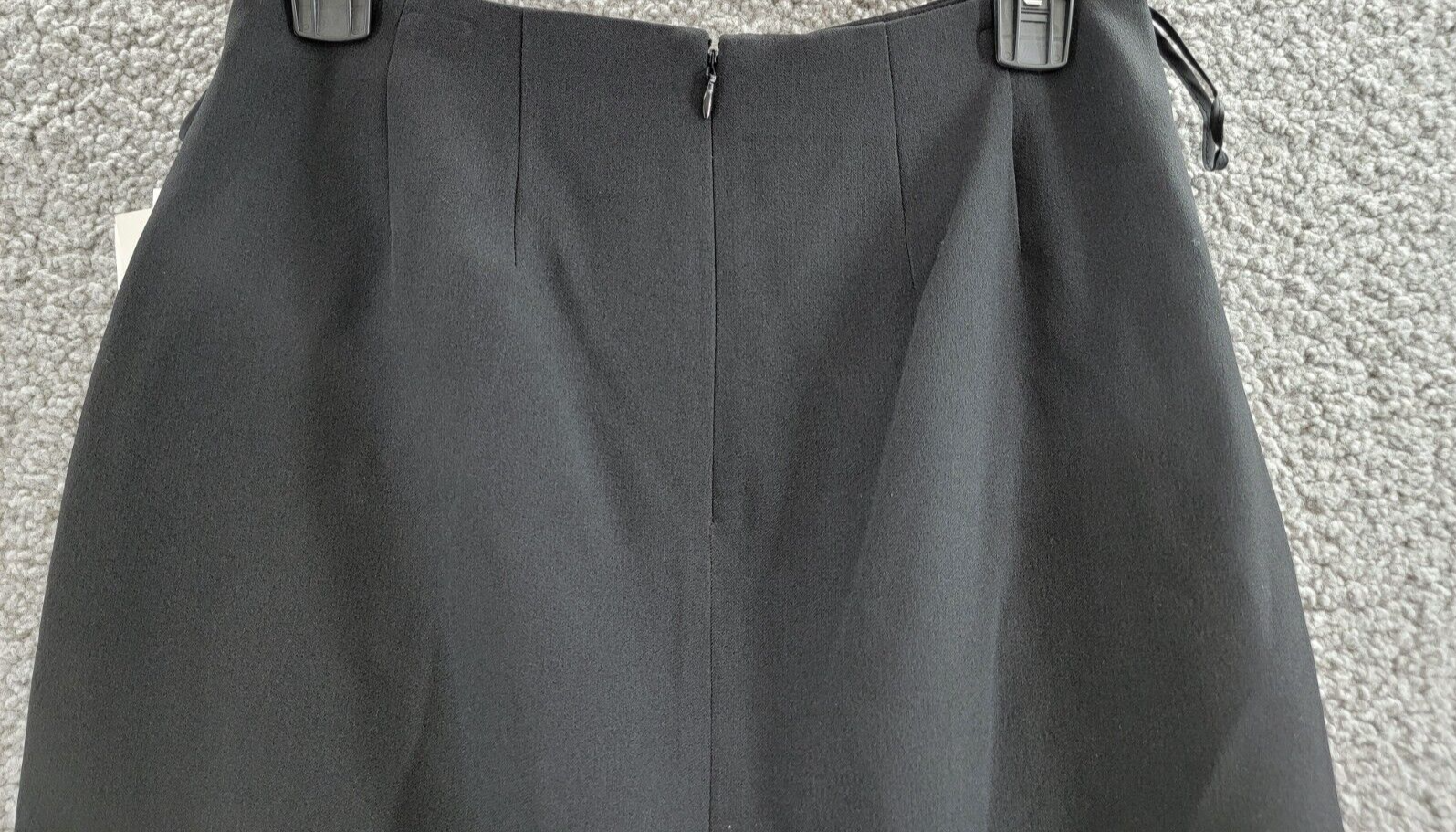 Kasper Crepe Pencil Midi Skirt Women's 4 Black Solid Slit Back Zipped Closure - Picture 9 of 15