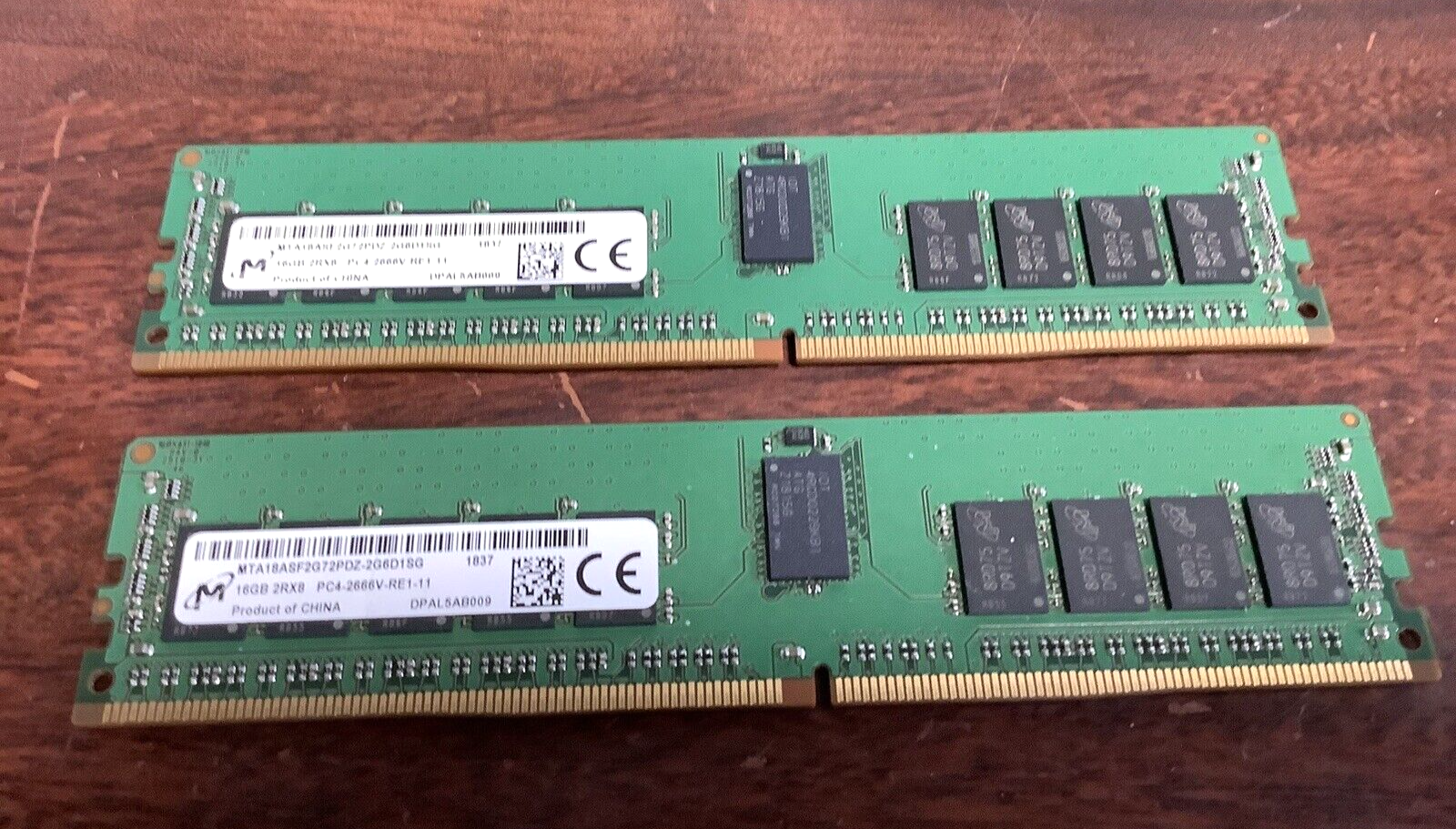 Micron 16GB 2Rx8 PC4-2666V-RE1-11 DDR4 ~ 2pc LOT