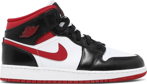 

[DJ4695-122] Начальная школа Air Jordan Retro 1 Mid (GS) Gym Red Black White, White/gym red-black