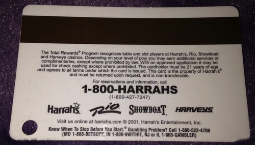 HARRAH'S CASINO TOTAL REWARDS GOLD PLAYERS CLUB SLOT CARD COLLECTIBLE VEGAS