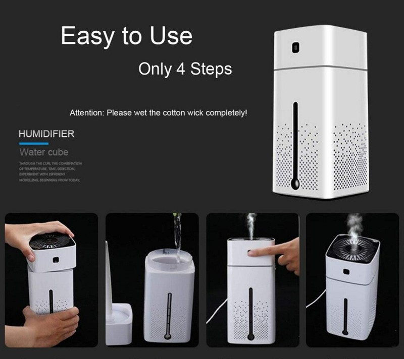 Mini 1000ML 7 LED Lampe Humidificateur Electrique ...