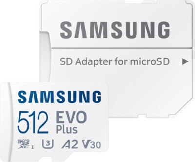 Authentic Samsung - EVO Plus 512GB microSDXC UHS-I Memory Card with Adapter