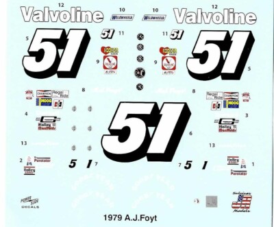 Powerslide #51 Valvoline 1979 AJ Foyt decal