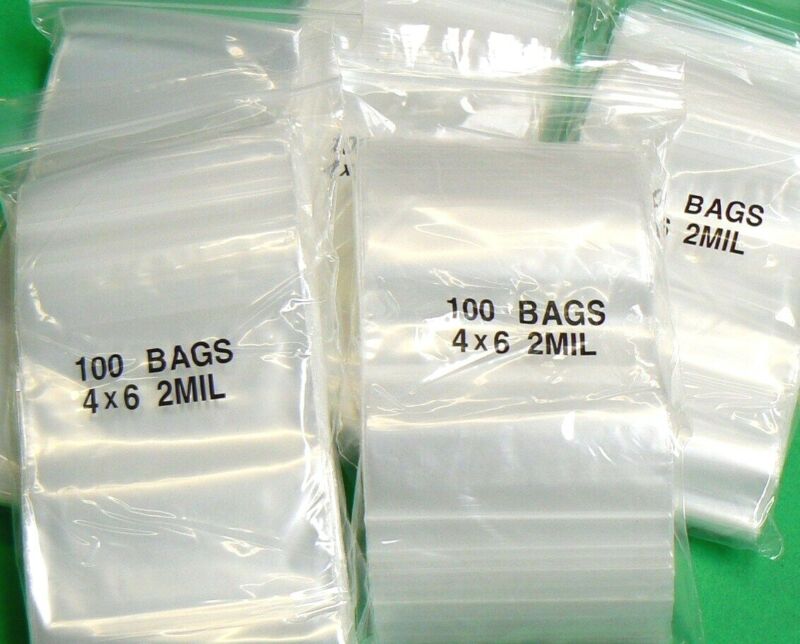4" x 6" ZIP Slide Lock Bags 500 2Mil Clear Reclosable Zip Seal Lock Bags  
