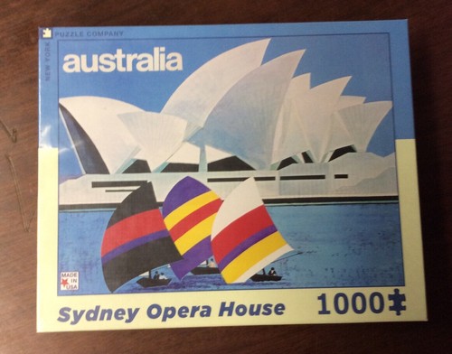 New York Puzzle Company – Sydney Opernhaus Puzzle, 1000 Teile, Vintage Poster Design, Fertig 67,6 X 48,9 Cm