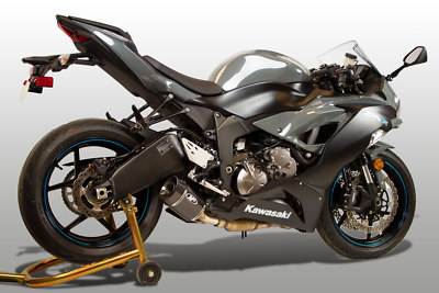 M4 Exhaust Kawasaki ZX6R 2009 through 2025 CARBON Street Slayer Slip-On