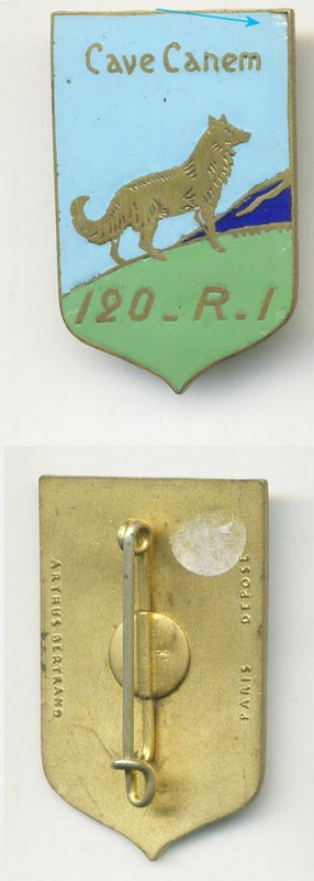 Infanterie / 120Â° Ri - Abpd - Chien Cave Canem - LÃ©Ger Ã©Clat Ã©Mail 