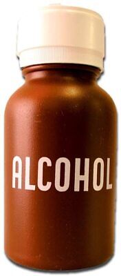 Alcohol Dispensing Bottle Amber Plastic 8oz.