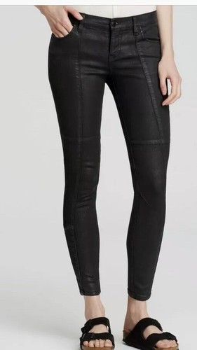 

Узкие джеггинсы из кожзаменителя Free People с покрытием Jillian Moto 26 98 долларов США, Черный