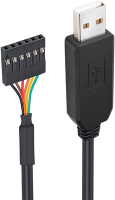 DTech USB to TTL Serial 5V Adapter Cable w/ FTDI FT232RL (6ft/1.8m) black | BNWT