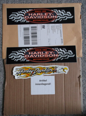 Harley-Davidson Black Tank Decals Set Of 2 Stickers Kit 9x2" In 23x5,1