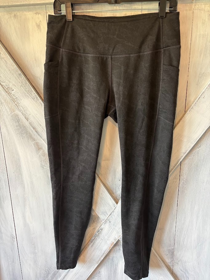 MONDETTA Black Leggings Brushed Jacquard Women's Size Large Athletic Pants