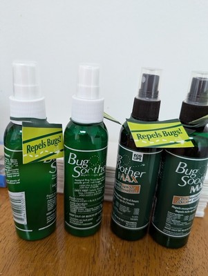 4 Bug Soother( 2  Natural Bug  2 Max Extra Strength ) Repellent 4 oz  see photos