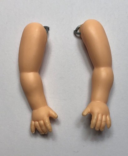 Set of Vintage Hard Vinyl Doll Arms 2 3/4” Nice Detailed Hands And Fingers
