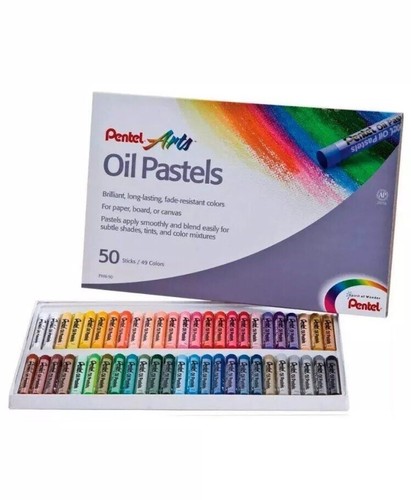 Pentel Arts Oil Pastels, 50 Color Set (PHN-50)