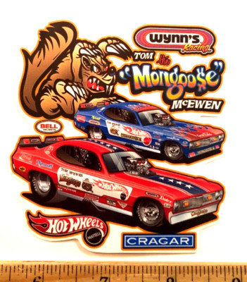 NEW ART! HOT WHEELS Mongoose I and II Funny Cars Logo NHRA Glossy Sticker Decal