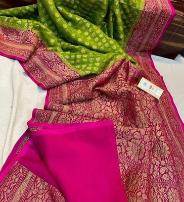Pure Soft Khadi Georgette Silk Saree With Rich Zari Wooven Pallu Pairs Style 030