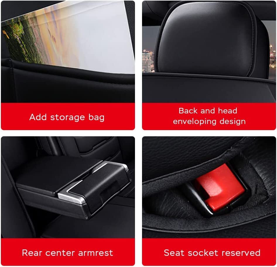 For Toyota Camry Car Seat Covers 5-Seats Front & Rear Protector Leather Full Set