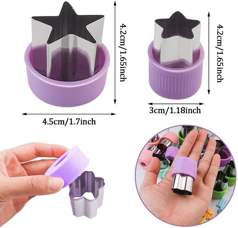 31 Pcs Vegetable Fruit Cutters Shapes Set, 20 Pcs Stainless Steel Mini Cookie Cu