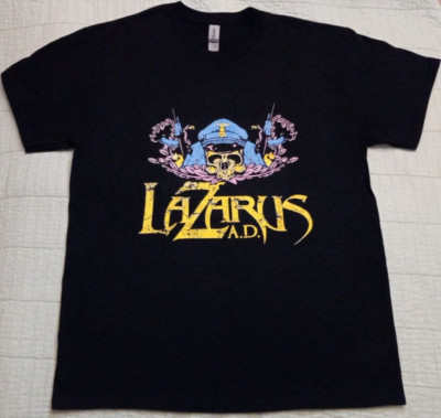 Men's Lg Black Lazarus A.D. Dare To Rise To The Revolution Graphic Band T Shirt