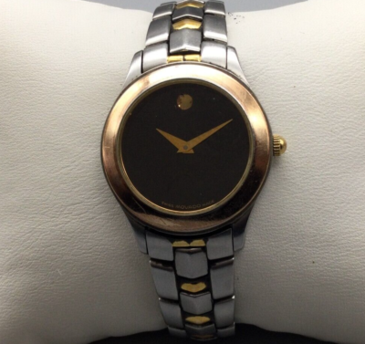 Movado Museum Watch Women Tri Color Silver Gold Tone New Battery